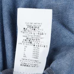 Pre Owned Kenzo Indigo Denim Ruffle Bottom Sleeveless Dress S