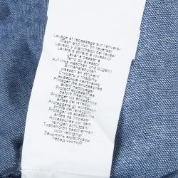 Pre Owned Kenzo Indigo Denim Ruffle Bottom Sleeveless Dress S