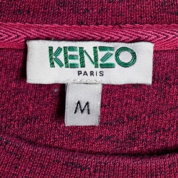 Pre Owned Kenzo Pink Mélange Cotton Eiffel Tower Embroidered Sweatshirt M