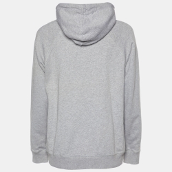 Pre Owned Kenzo Grey Tiger Embroidered Cotton Knit Hoodie S