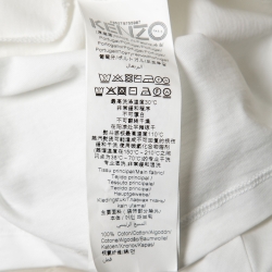 Pre Owned Kenzo White Tiger Memento Print Cotton Crew Neck T-Shirt XL