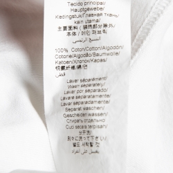 Pre Owned Kenzo White Cotton Logo Print T-Shirt XS