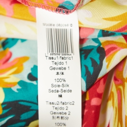 Pre Owned Kenzo Multicolor Floral Print Silk Shoulder Strap Maxi Dress M