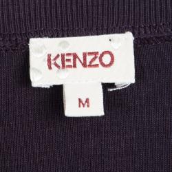 Pre Owned Kenzo Purple Cotton Knit Crossover Top M
