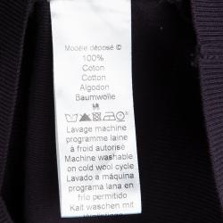 Pre Owned Kenzo Purple Cotton Knit Crossover Top M