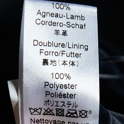 Pre Owned Kenzo Midnight Blue Checked Velvet Leather Trim Flared Skirt M