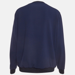 مملوكة مسبقًا Kenzo Navy Blue Crepe Evil Eye Embroidered Jumper L