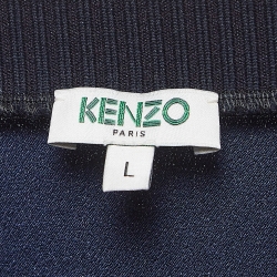مملوكة مسبقًا Kenzo Navy Blue Crepe Evil Eye Embroidered Jumper L
