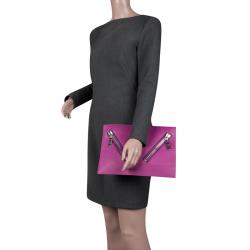 Pre Owned Kenzo Fuschia Leather Kalifornia Clutch