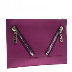 Pre Owned Kenzo Fuschia Leather Kalifornia Clutch