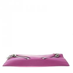 Pre Owned Kenzo Fuschia Leather Kalifornia Clutch