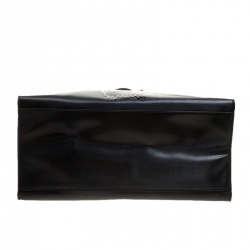 Pre Owned Kenzo Black Patent PVC Tiger Embossed Shopping Tote
