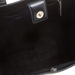 Pre Owned Kenzo Black Patent PVC Tiger Embossed Shopping Tote