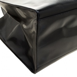 Pre Owned Kenzo Black Patent PVC Tiger Embossed Shopping Tote