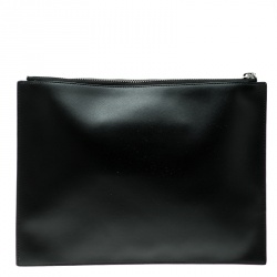 Pre Owned Kenzo Pink/Black Patent Leather and Leather Logo Printed Pouch