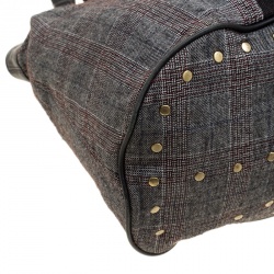 Pre Owned Kenzo Grey/Black Fabric and Leather Shoulder Bag