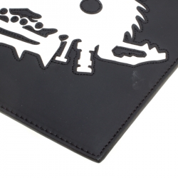 Pre Owned Kenzo Black/White Leather Disjointed Chevron Clutch