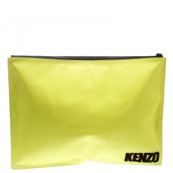 Pre Owned Kenzo Yellow Leather Oversize Forever No Clutch