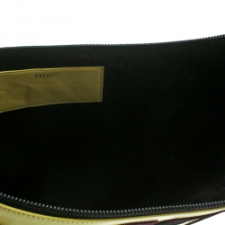 Pre Owned Kenzo Yellow Leather Oversize Forever No Clutch