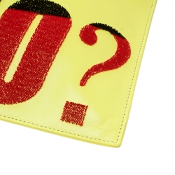 Pre Owned Kenzo Yellow Leather Oversize Forever No Clutch