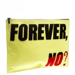 Pre Owned Kenzo Yellow Leather Oversize Forever No Clutch