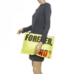 Pre Owned Kenzo Yellow Leather Oversize Forever No Clutch