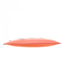 Pre Owned Kenzo Coral Orange Leather Oui & Non Clutch