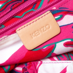 Pre Owned Kenzo Neon Pink Nylon Shopper Tote