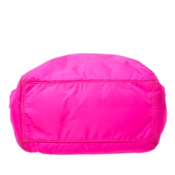 Pre Owned Kenzo Neon Pink Nylon Shopper Tote