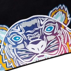 Pre Owned Kenzo Multicolored Tiger Embroidered Canvas A4 Clutch