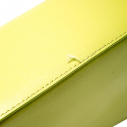 Pre Owned Kenzo Neon Green Leather Mini Eye Tote