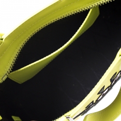 Pre Owned Kenzo Neon Green Leather Mini Eye Tote