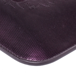 Pre Owned Kenzo Metallic Purple PVC Tiger Clucth
