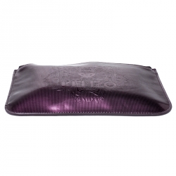 Pre Owned Kenzo Metallic Purple PVC Tiger Clucth