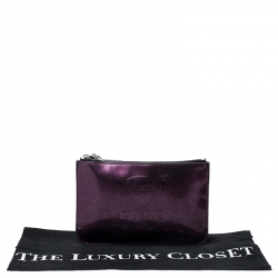 Pre Owned Kenzo Metallic Purple PVC Tiger Clucth