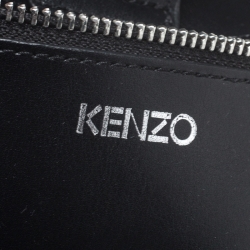 Pre Owned Kenzo Blue/Black Cut Out Calfhair and Leather Small Tote