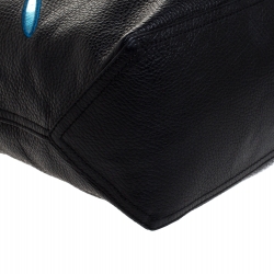 Pre Owned Kenzo Black Leather Eye Shopper Tote