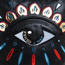 Pre Owned Kenzo Black Leather Eye Shopper Tote