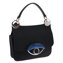 Pre Owned Kenzo Black/Blue Leather Tali Shoulder Bag