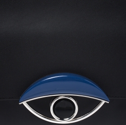 Pre Owned Kenzo Black/Blue Leather Tali Shoulder Bag