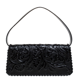 Pre Owned Kenzo Black Patent Leather Pochette Bag