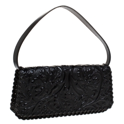 Pre Owned Kenzo Black Patent Leather Pochette Bag