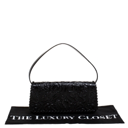 Pre Owned Kenzo Black Patent Leather Pochette Bag