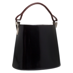 Pre Owned Kenzo Black Patent Leather Pagodon Bucket Bag