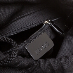 Pre Owned Kenzo Black Patent Leather Pagodon Bucket Bag