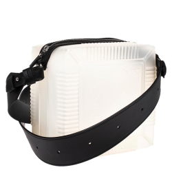 Kenzo White Silicone and Leather Square Crossbody Bag