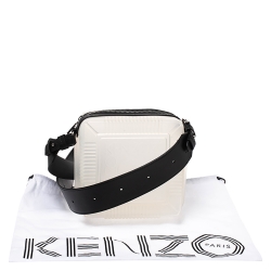Kenzo White Silicone and Leather Square Crossbody Bag