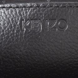 Pre Owned Kenzo Tricolor Fabric and Perforated Leather Kombo Bucket Bag