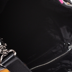 Pre Owned Kenzo Tricolor Fabric and Perforated Leather Kombo Bucket Bag
