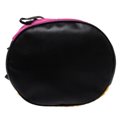 Pre Owned Kenzo Tricolor Fabric and Perforated Leather Kombo Bucket Bag